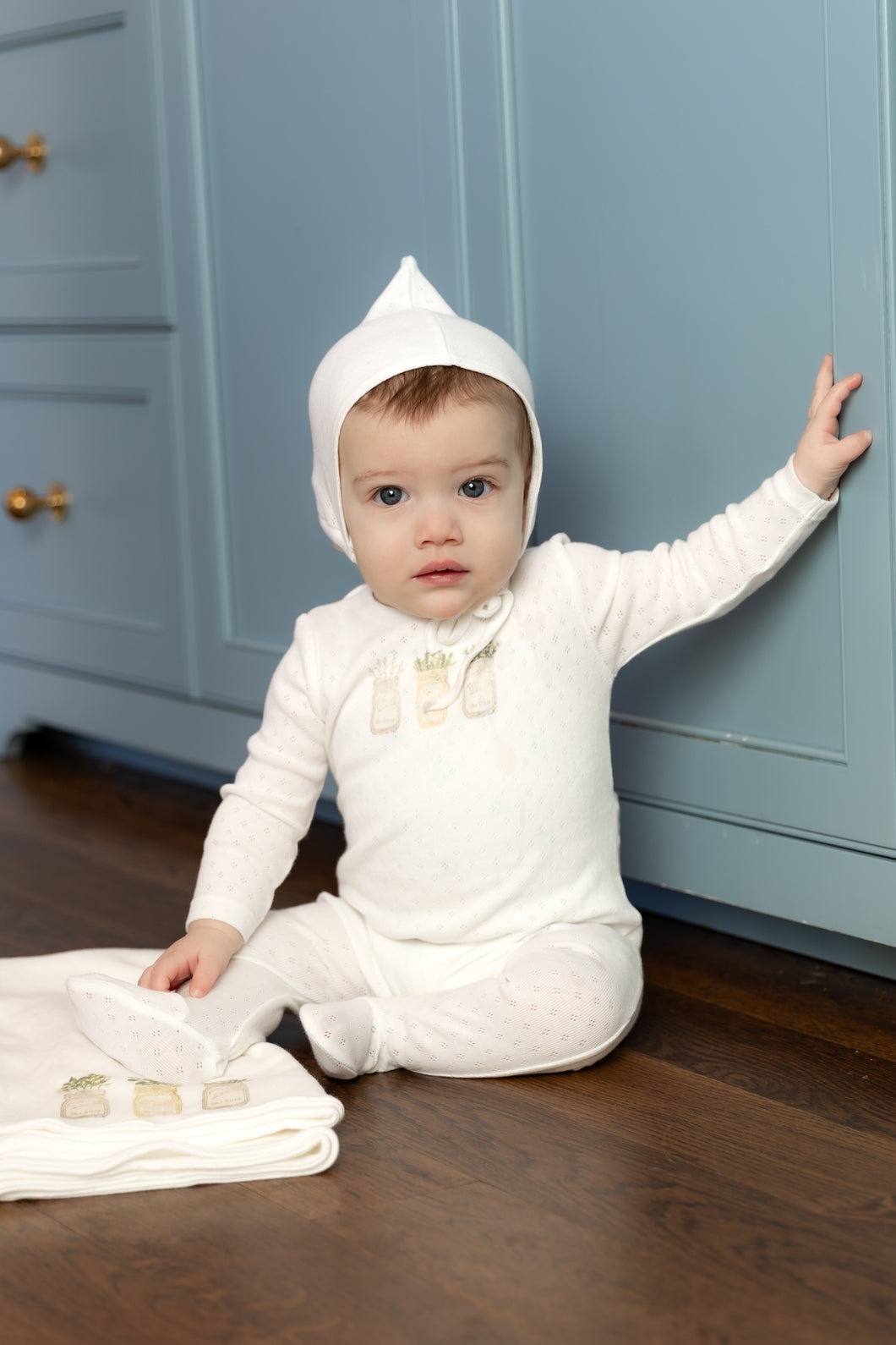 Mason jars layette set - arctic white boys