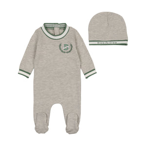 Modal varsity layette set - thunder