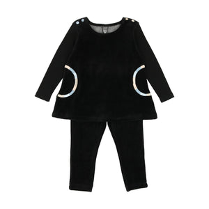 Multicolor embroidery loungewear - black