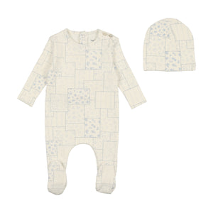 Multi floral design layette set - White boy