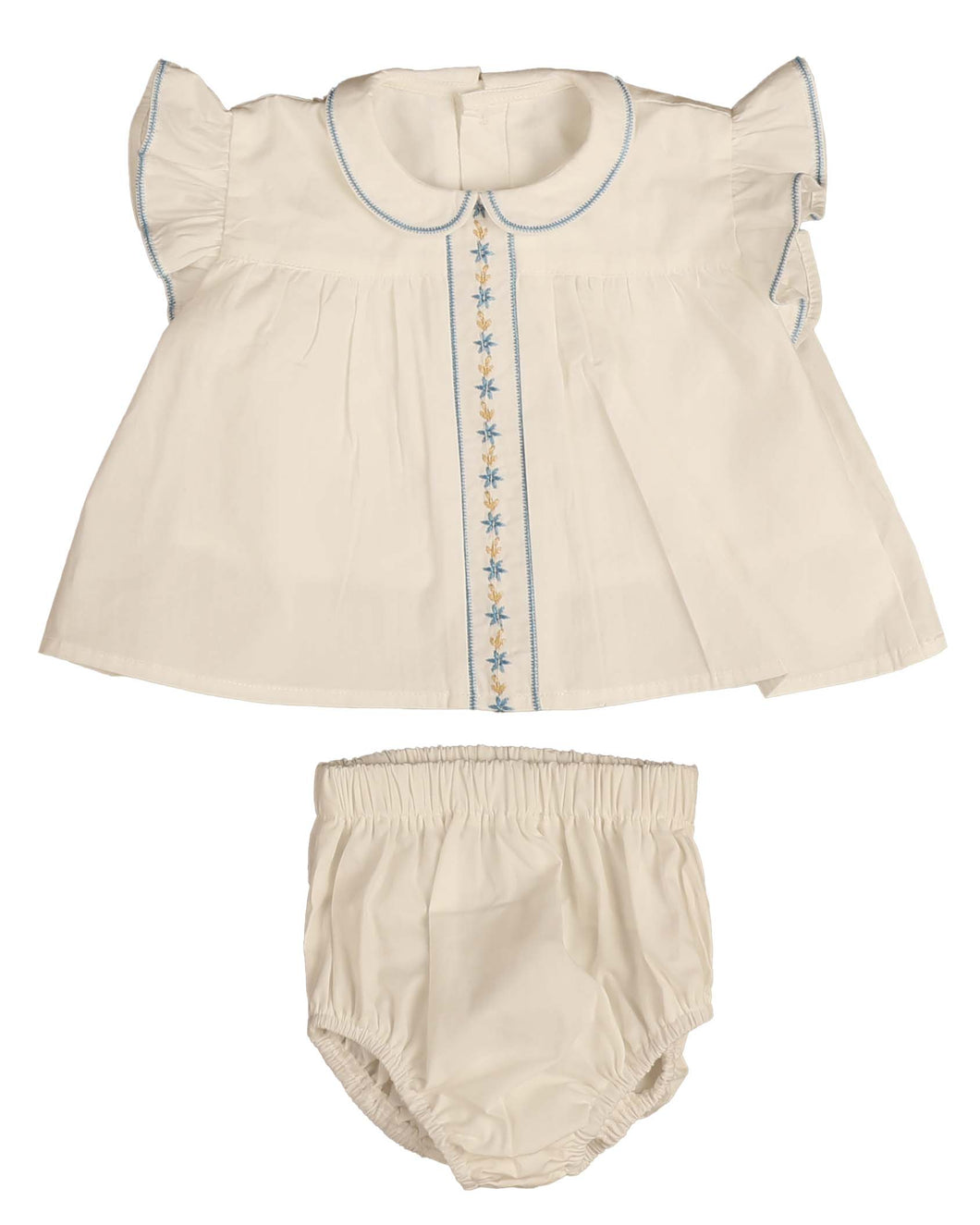 Special stitch trim baby set - Blue NBB910