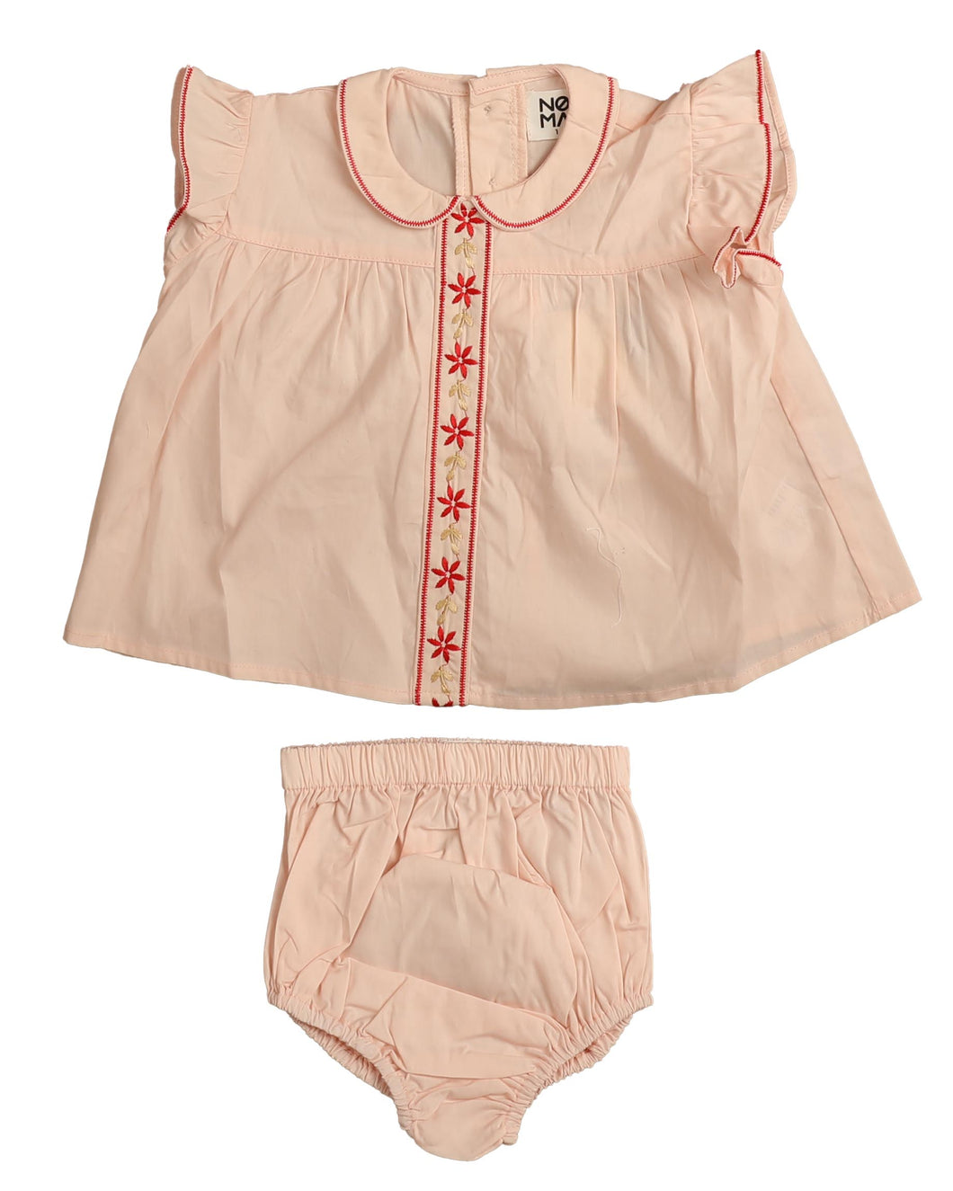 Special stitch trim baby set - Peach NBB910