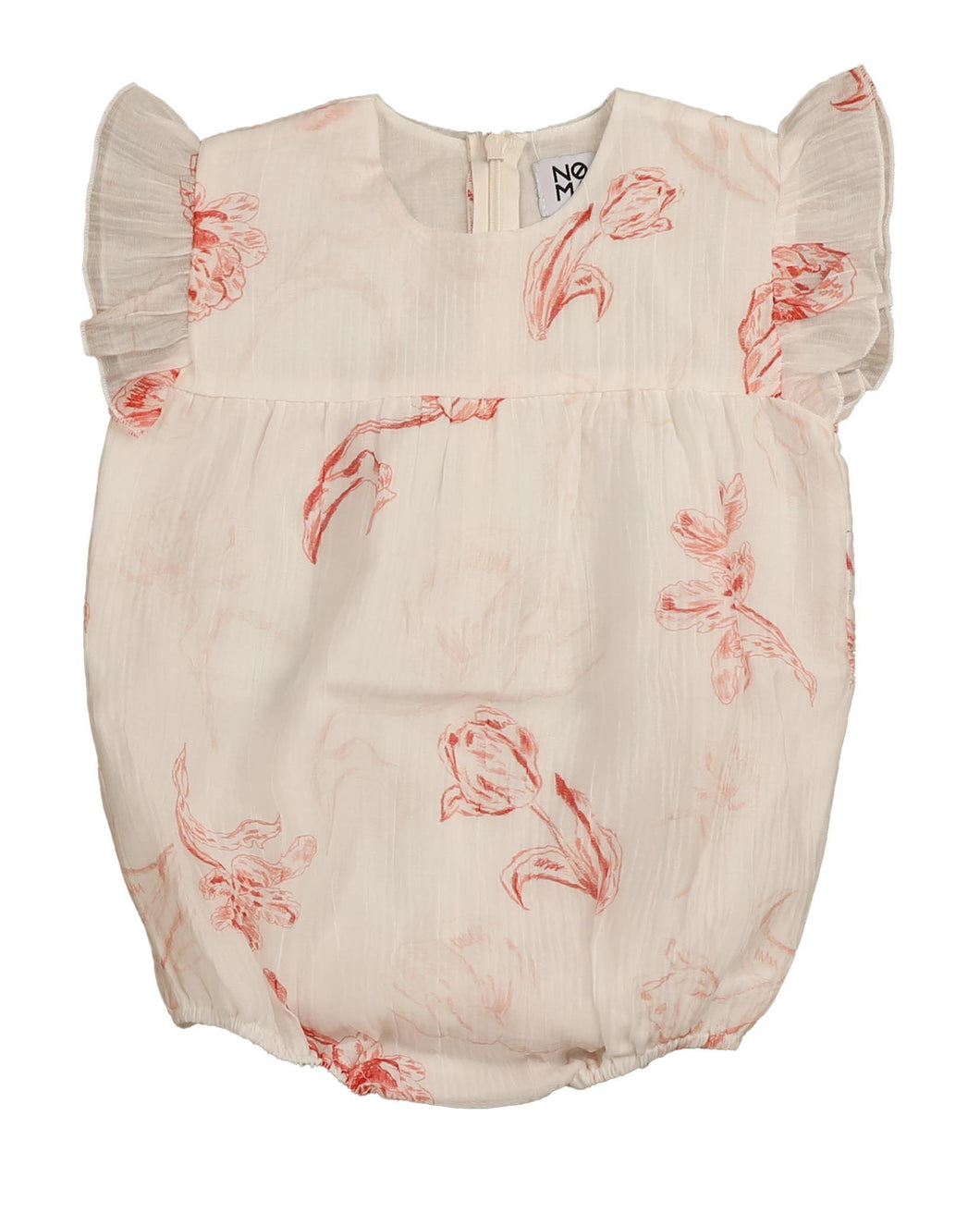 Printed floral romper - Peach NBB912