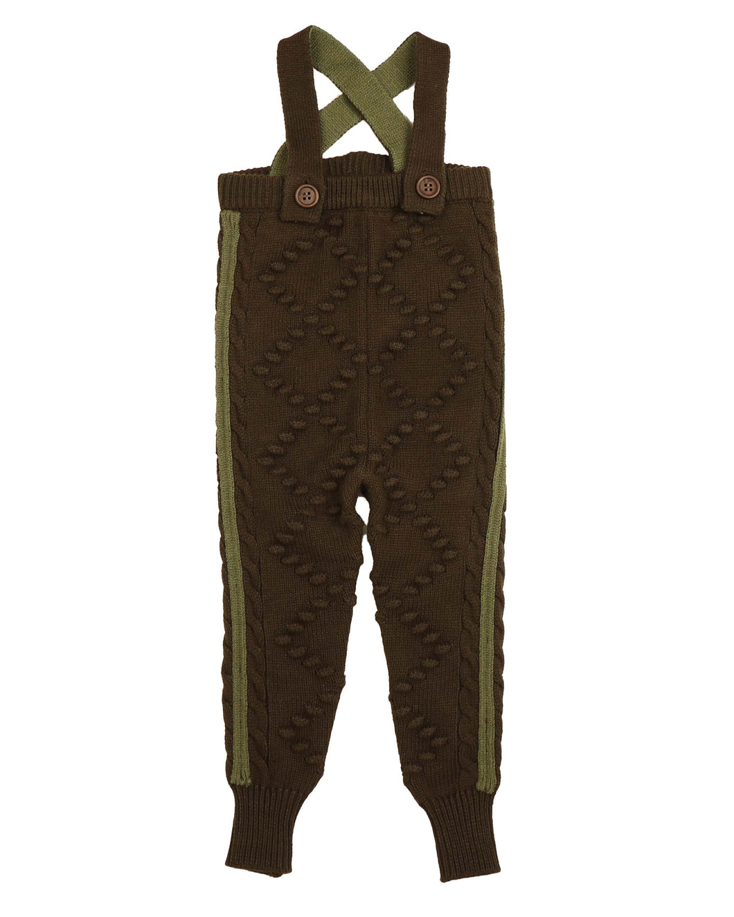 Leg stripe romper - Dark olive NBK216
