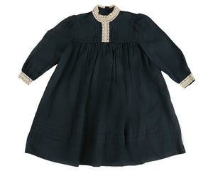 Ribbon detail yoked dress - Teal NDR258