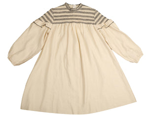 Smocked yoke full dress - Vanilla NDR265
