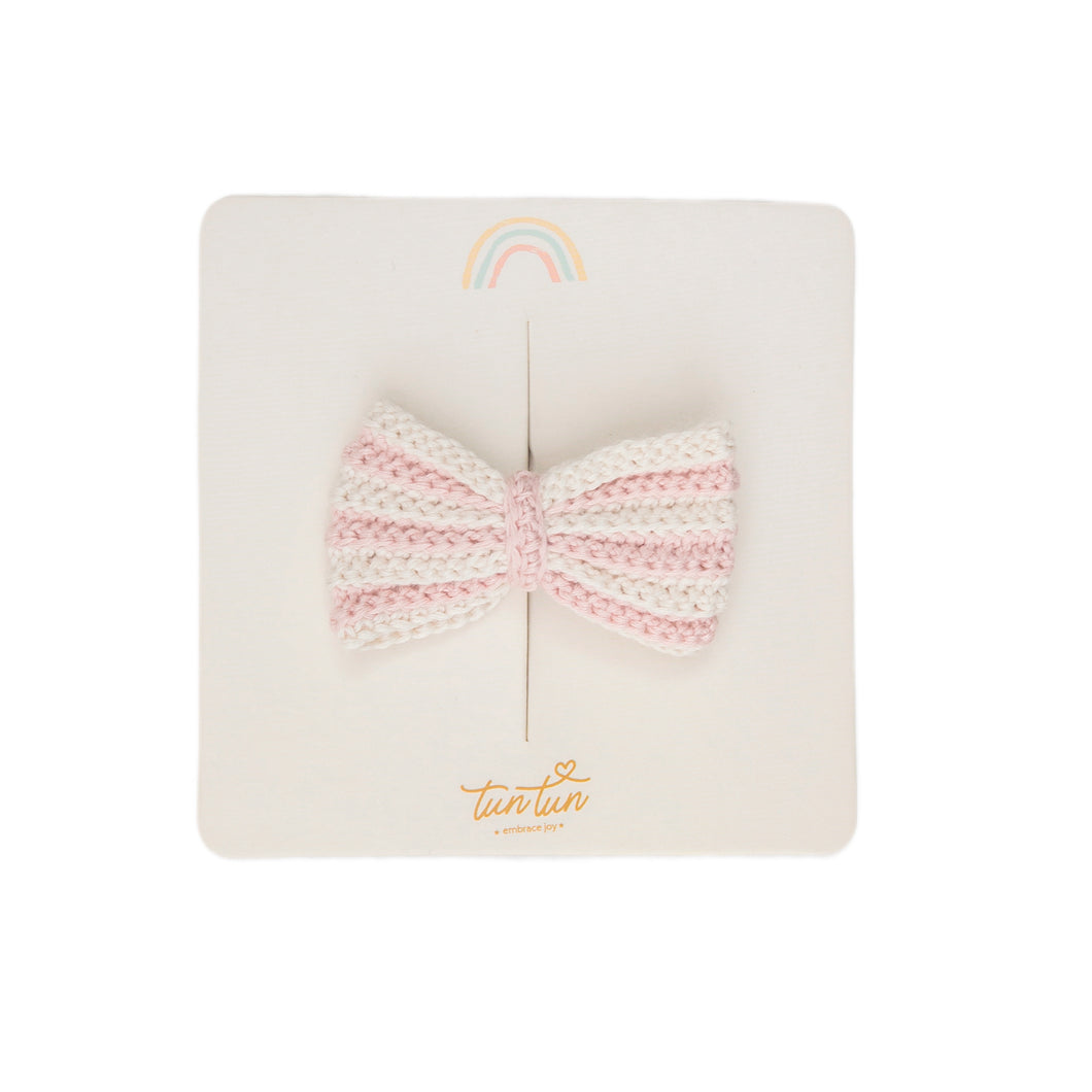 Crochet bow - Natural and pink