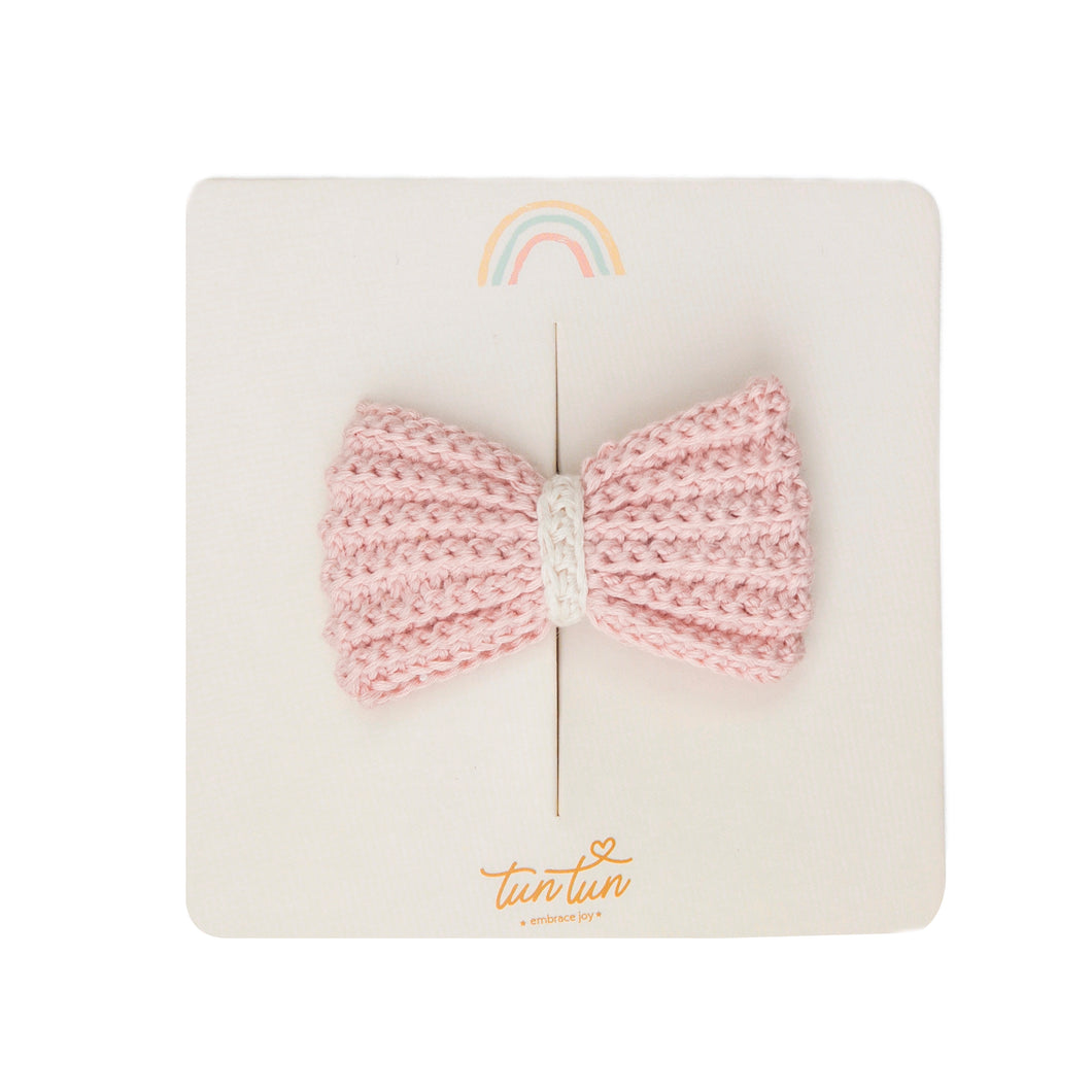 Crochet bow - Pink and natural