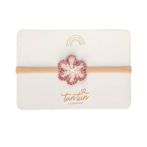 Flower headband - Oatmeal and cinnamon and natural