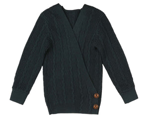 Wrap textured sweater - Teal NKN208