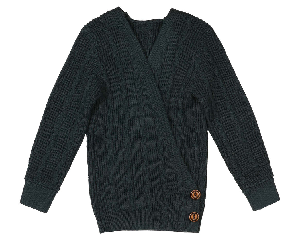 Wrap textured sweater - Teal NKN208