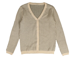 Twisted triple color textured knit cardigan - mint NKN963