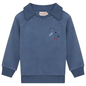 Terry shapes boys top - long sleeve - blue