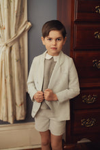 Load image into Gallery viewer, Seersucker piped blazer - dusty blue
