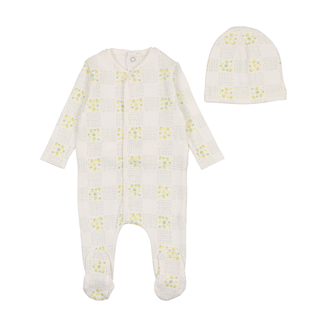 Orchard plaid footie and beanie - boys print