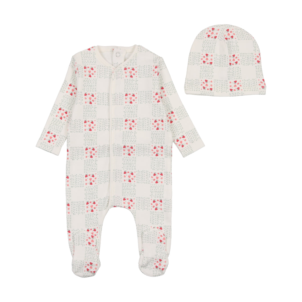 Orchard plaid footie and beanie - girls print