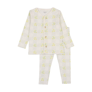 Orchard plaid loungewear - lemon print