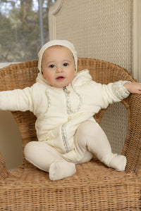 Organic ditsy jacket - Cream shadow boys