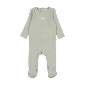 Pointelle bebe footie - seafoam