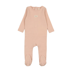 Pointelle bebe footie - shell pink
