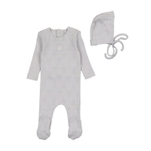 Load image into Gallery viewer, Petit ours pointelle layette set - london fog
