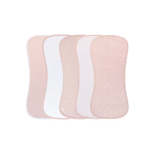 Load image into Gallery viewer, 5-pack reversible burp cloths - Pink tulip collection
