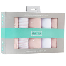 Load image into Gallery viewer, 5-pack reversible burp cloths - Pink tulip collection
