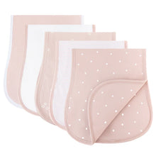 Load image into Gallery viewer, 5-pack reversible burp cloths - Pink tulip collection
