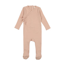 Load image into Gallery viewer, Pinpoint wrapover footie and bonnet - shell pink
