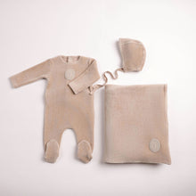 Load image into Gallery viewer, Plaquet velour layettee set - Flint grey
