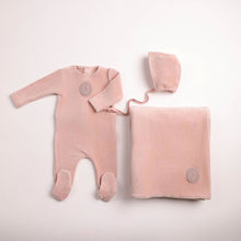 Load image into Gallery viewer, Plaquet velour layettee set - Toffee
