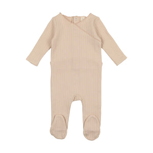 Pointelle footie and bonnet - petal