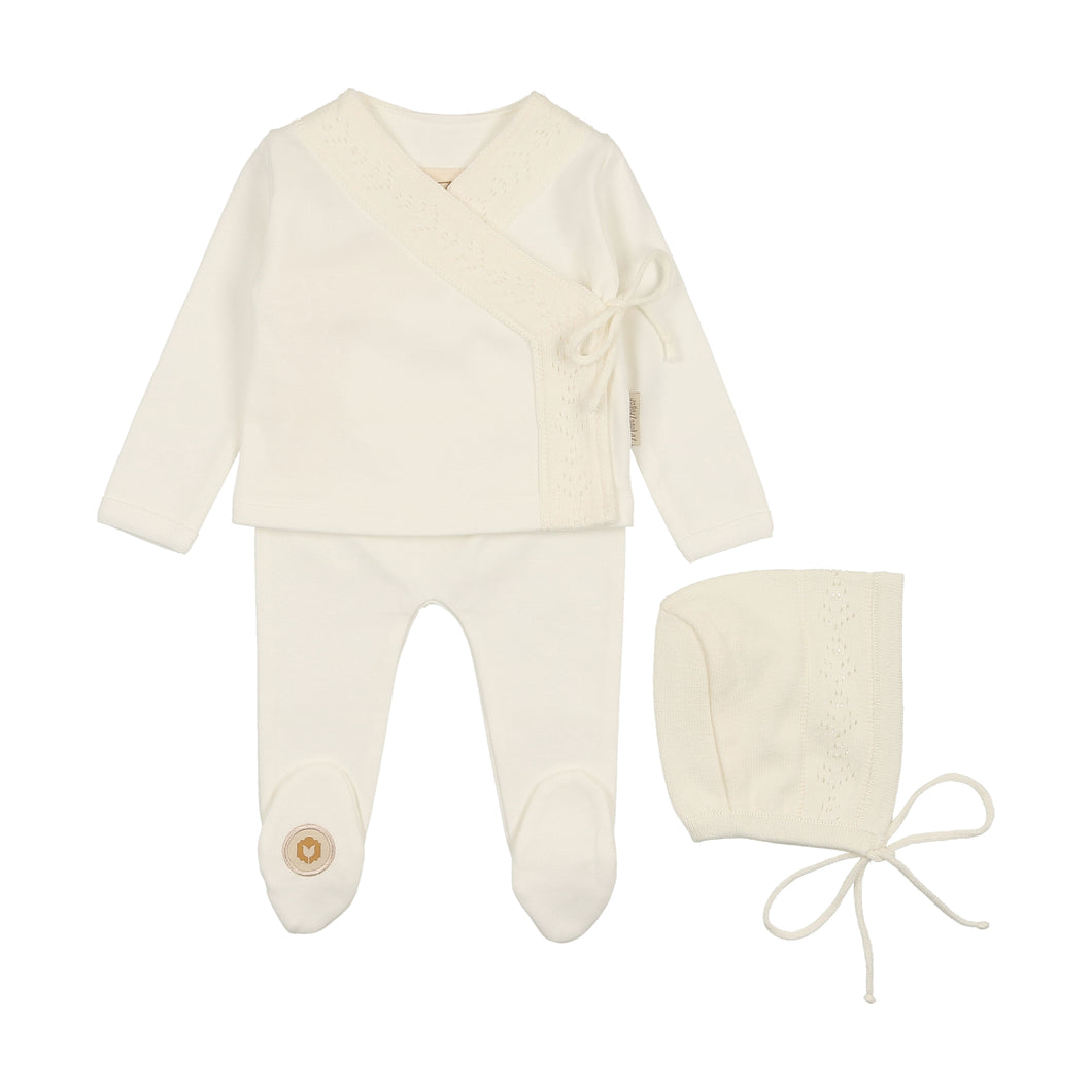 Pointelle twist ensemble gift set - Ivory