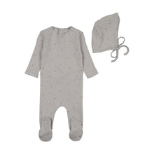 Load image into Gallery viewer, Pointelle Flowers-Dusty Blue Layette set
