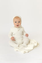 Load image into Gallery viewer, Pointelle Flowers-Chalk White Boys Layette set
