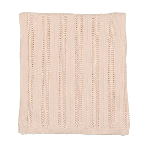 Pointelle with knit collar layette set - champagne pink