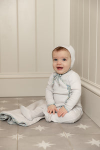 Popelin trim layette set - boys print
