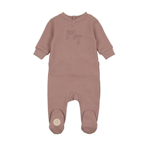 Posh print footie - mauve