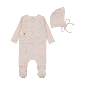 Print wrap layette set - rose