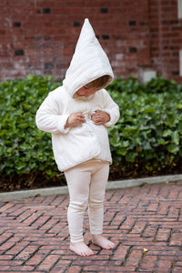 Quilted print velour jacket and hat - Ivory boy