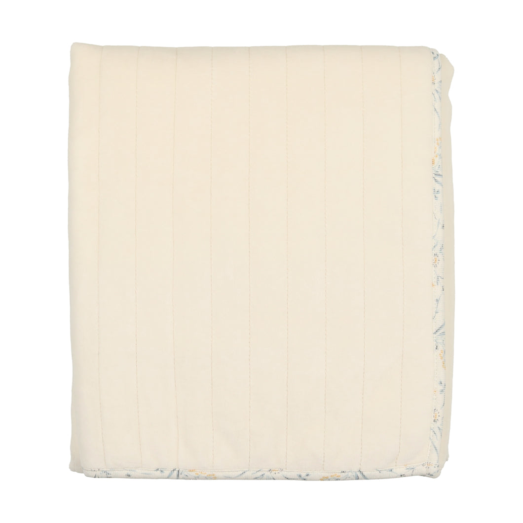 Quilted print velour blanket - Ivory boy