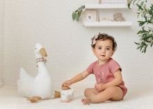 Load image into Gallery viewer, Rainbow Rib Girls Romper - blush
