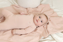 Load image into Gallery viewer, Raised Embroidery Footie/Bonnet-Hushed Pink
