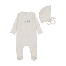 Load image into Gallery viewer, Rattles Pointelle-Chalk White Boys Layette set
