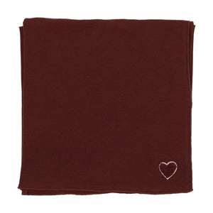 Heart Applique layette set - burgundy