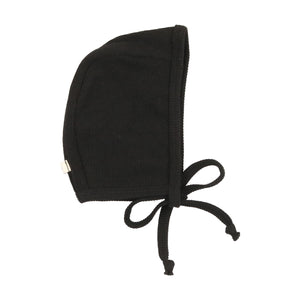 Cardigan footie and bonnet - black