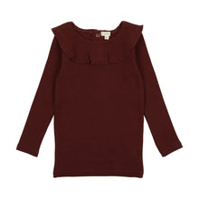 Load image into Gallery viewer, Ruffle rib shirt - burgundy

