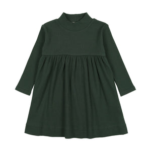 Rib mockneck dress - green