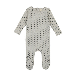 Ribbed star layette set - cloud/navy