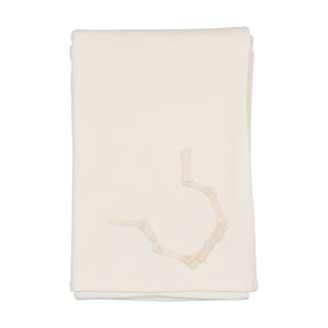 Ribbon applique layette set - chalk white girls